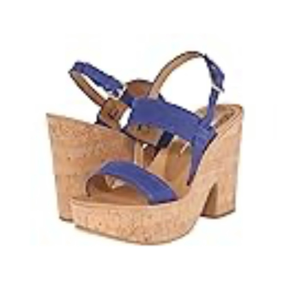 Dolce Vita Blue Suede Platform Sandals - Size 8